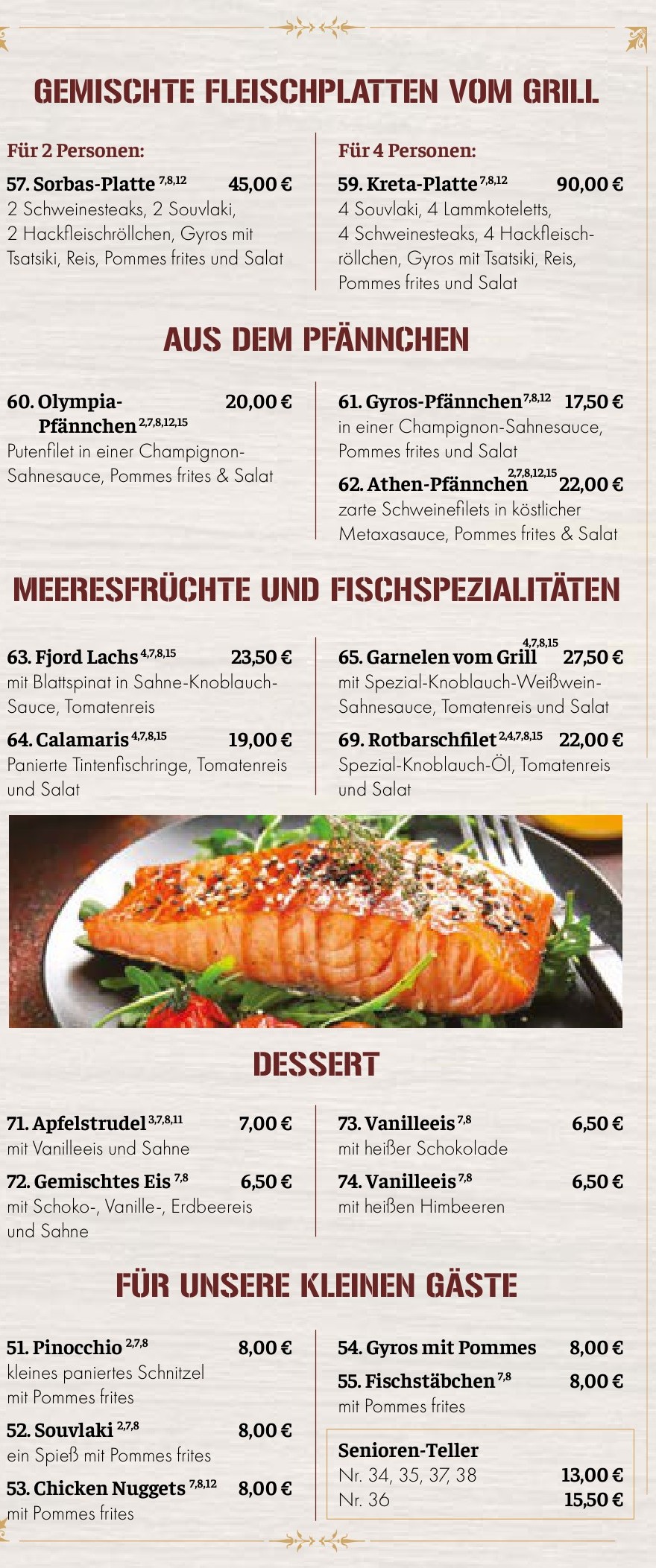 Speisekarte Restaurant Kreta – Seite 3