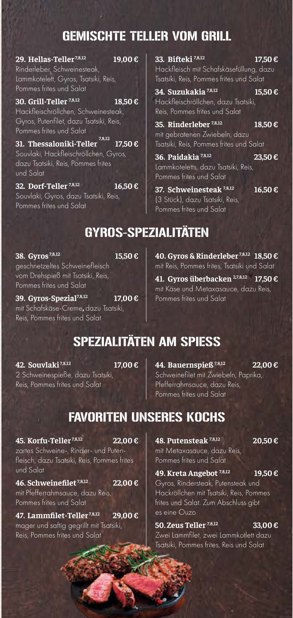 Speisekarte Restaurant Kreta – Seite 4
